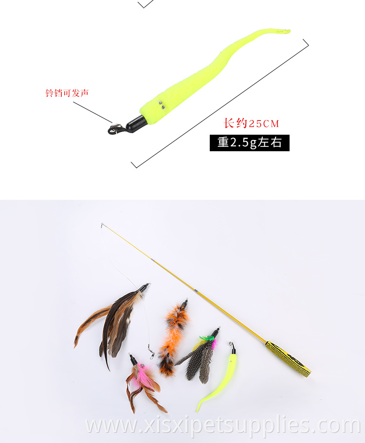 6pcs cat playing toy pack replacement feather bell